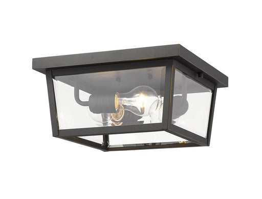 Beacon 3 Light 12" Outdoor Flush Mount in Oil Rubbed Bronze