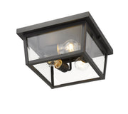Beacon 3 Light 12" Outdoor Flush Mount in Oil Rubbed Bronze
