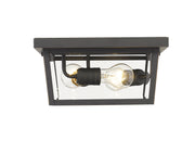 Beacon 3 Light 12" Outdoor Flush Mount in Oil Rubbed Bronze