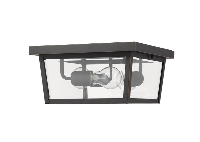 Beacon 3 Light 12" Outdoor Flush Mount in Oil Rubbed Bronze