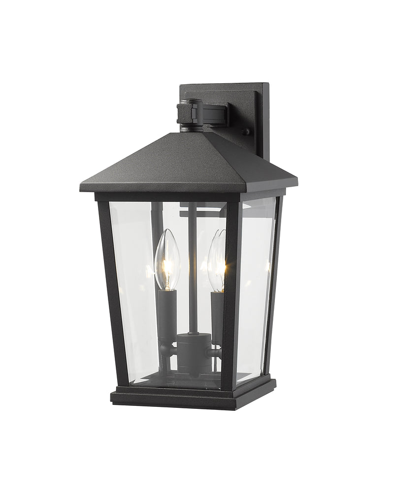 Beacon 2 Light 8" Outdoor Wall Light in Black
