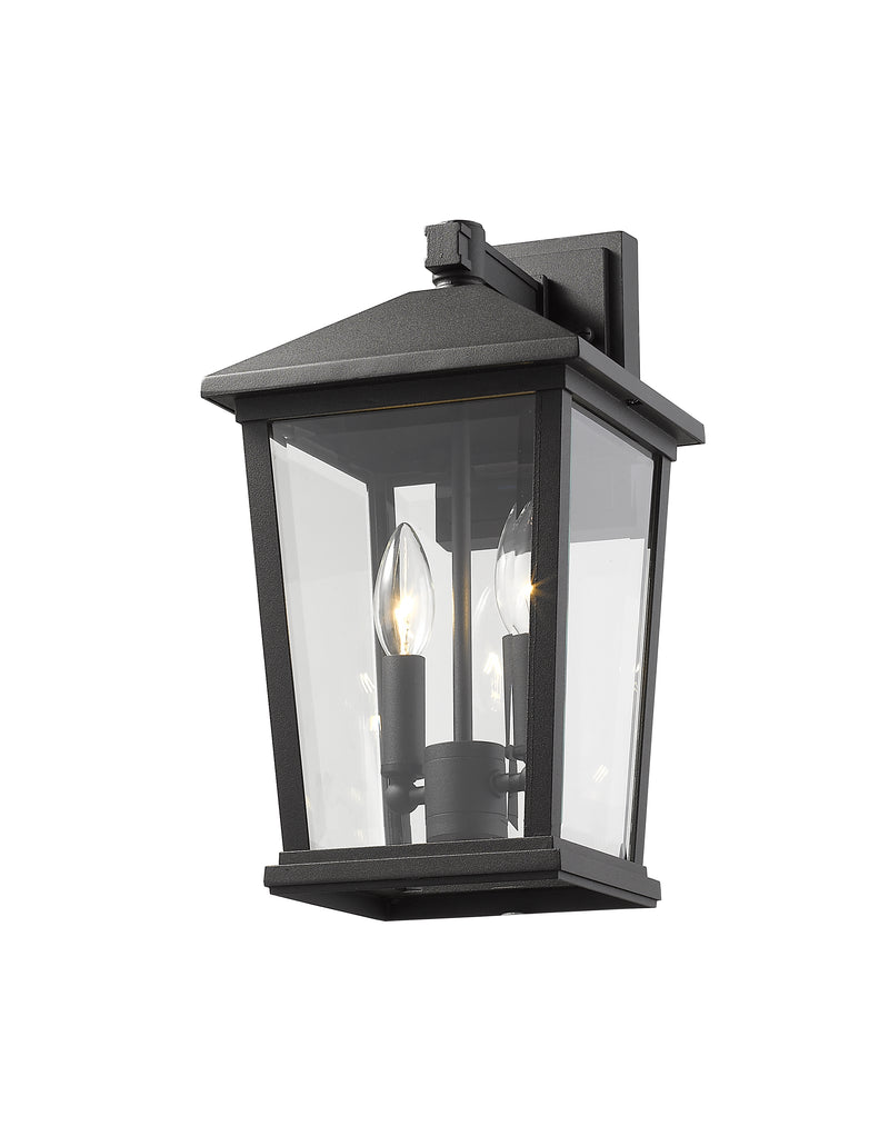 Beacon 2 Light 8" Outdoor Wall Light in Black