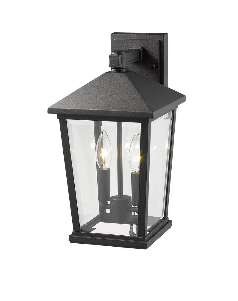 Beacon 2 Light 8" Outdoor Wall Light in Black