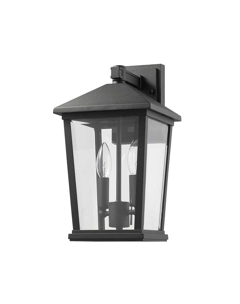 Beacon 2 Light 8" Outdoor Wall Light in Black