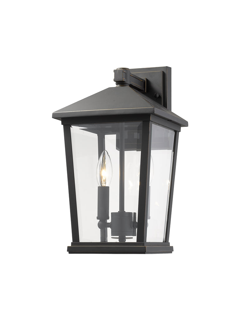 Beacon 2 Light 8" Outdoor Wall Light in Oil Rubbed Bronze