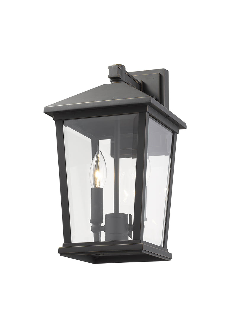 Beacon 2 Light 8" Outdoor Wall Light in Oil Rubbed Bronze