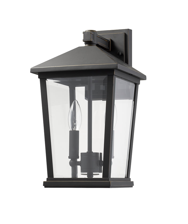 Beacon 2 Light 8" Outdoor Wall Light in Oil Rubbed Bronze