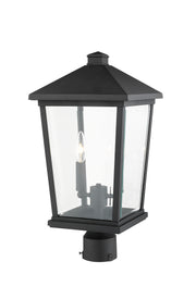 Beacon 2 Light 9.5" Outdoor Post Mount Fixture in Black, Post Top Only, Round Fitter