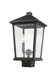 Beacon 2 Light 9.5" Outdoor Post Mount Fixture in Oil Rubbed Bronze, Post Top Only, Square Fitter