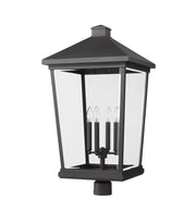 Beacon 4 Light 16" Outdoor Post Mount Fixture in Black, Post Top Only, Round Fitter