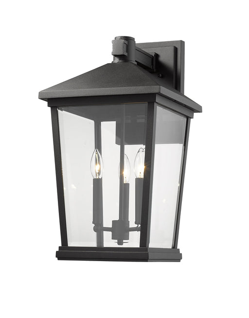 Beacon 3 Light 12" Outdoor Wall Light in Black