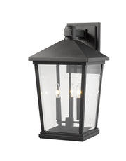 Beacon 3 Light 12" Outdoor Wall Light in Black