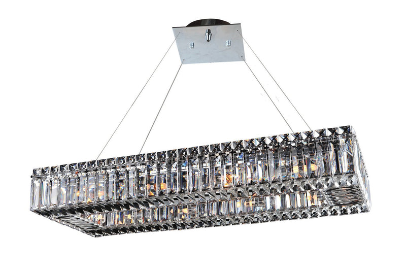 Baguette 10-Light Linear Pendant in Polished Chrome