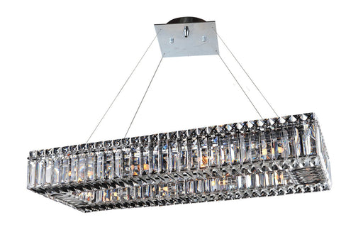 Baguette 10-Light Linear Pendant in Polished Chrome
