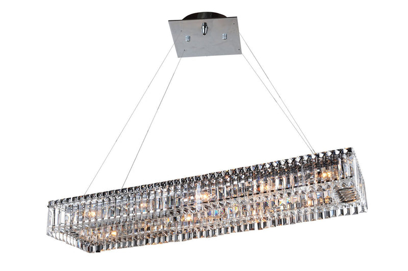 Baguette 12-Light Linear Pendant in Polished Chrome
