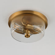 Fuller 2 Light Flush Mount in Natural Aged Brass
