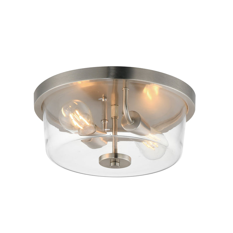 Fuller 2 Light Flush Mount in Satin Nickel