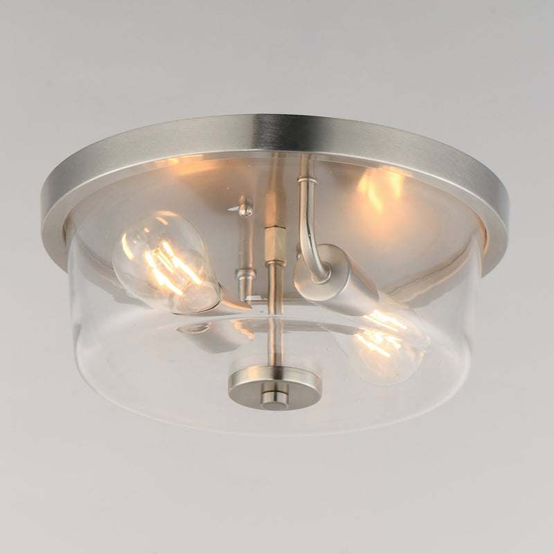 Fuller 2 Light Flush Mount in Satin Nickel