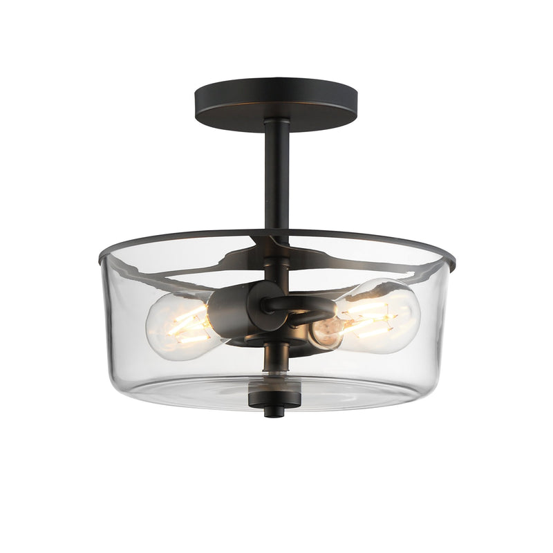 Fuller 2 Light Convertible Semi-Flush Mount in Black