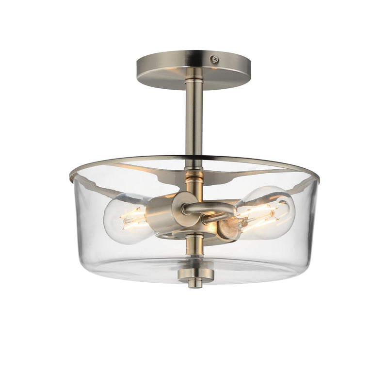 Fuller 2 Light Convertible Semi-Flush Mount in Satin Nickel