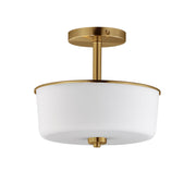 Fuller 2 Light Convertible Semi-Flush Mount in Natural Aged Brass