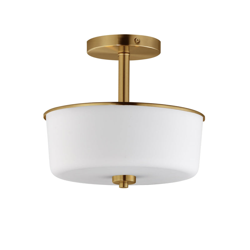 Fuller 2 Light Convertible Semi-Flush Mount in Natural Aged Brass