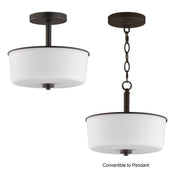 Fuller 2 Light Convertible Semi-Flush Mount in Oil Rubbed Bronze