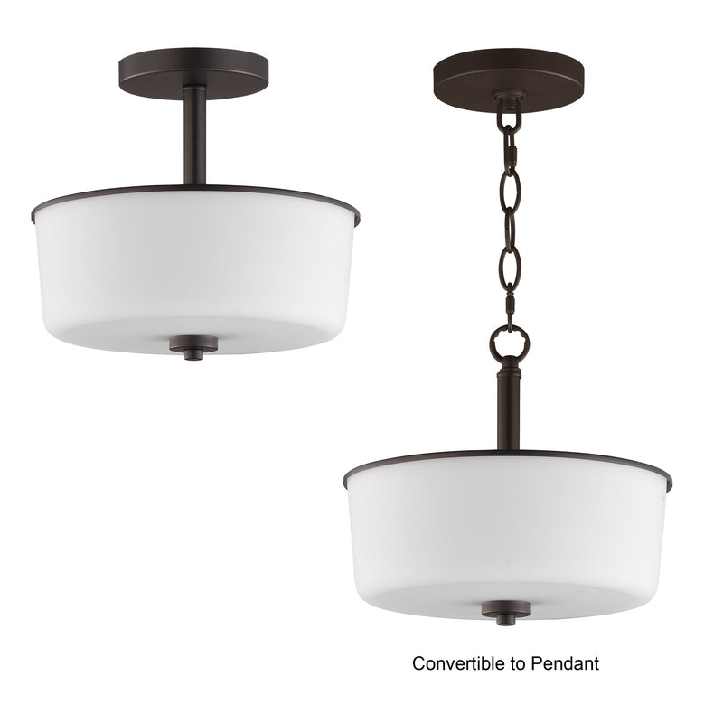 Fuller 2 Light Convertible Semi-Flush Mount in Oil Rubbed Bronze