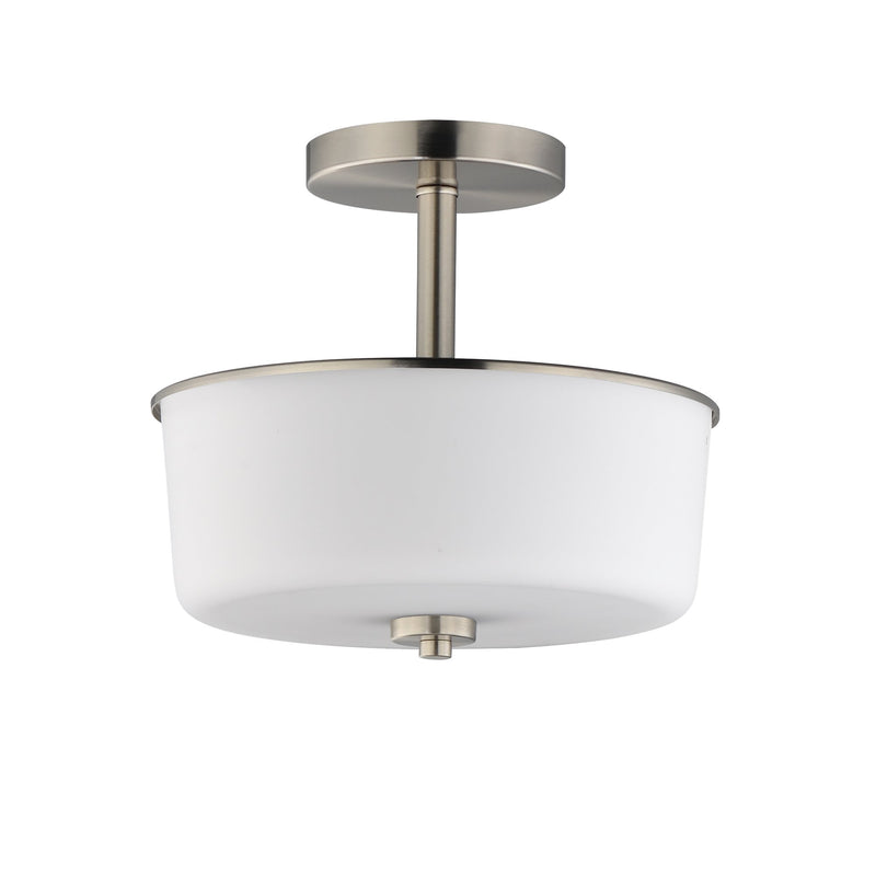 Fuller 2 Light Convertible Semi-Flush Mount in Satin Nickel