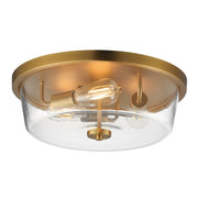 Fuller 3 Light Flush Mount in Natural Aged Brass