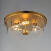 Fuller 3 Light Flush Mount in Natural Aged Brass