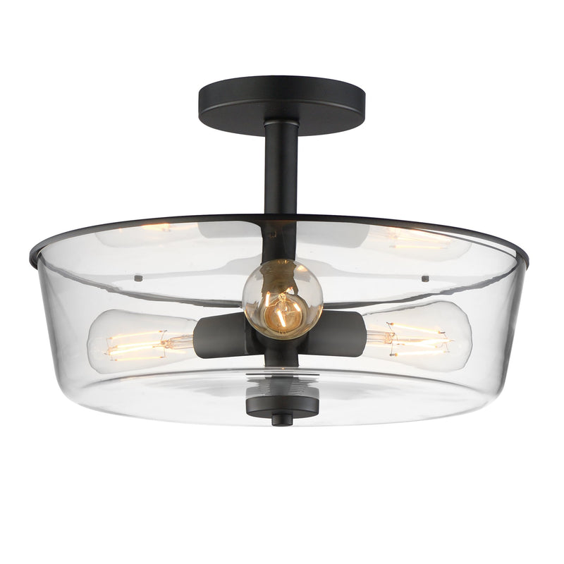 Fuller 3 Light Convertible Semi-Flush Mount in Black