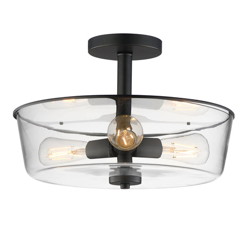 Fuller 3 Light Convertible Semi-Flush Mount in Black