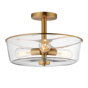 Fuller 3 Light Convertible Semi-Flush Mount in Natural Aged Brass