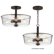 Fuller 3 Light Convertible Semi-Flush Mount in Oil Rubbed Bronze