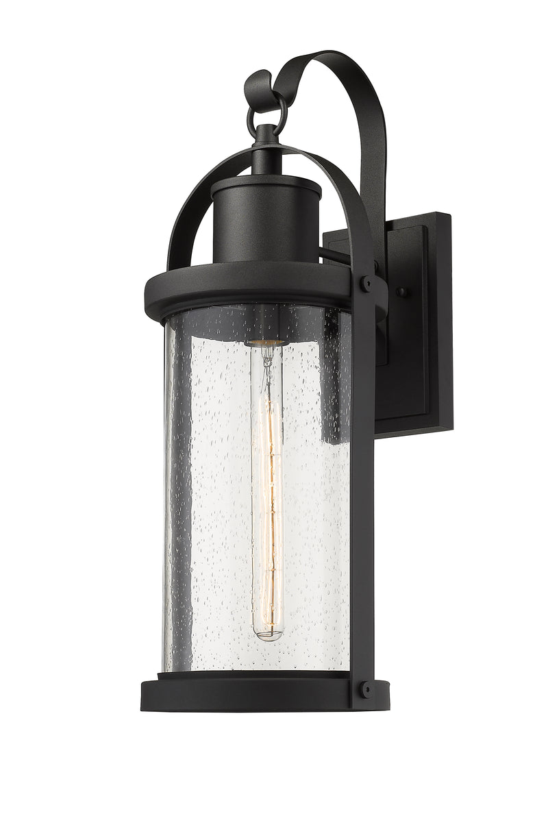 Roundhouse 1 Light 9.25" Outdoor Wall Light in Black