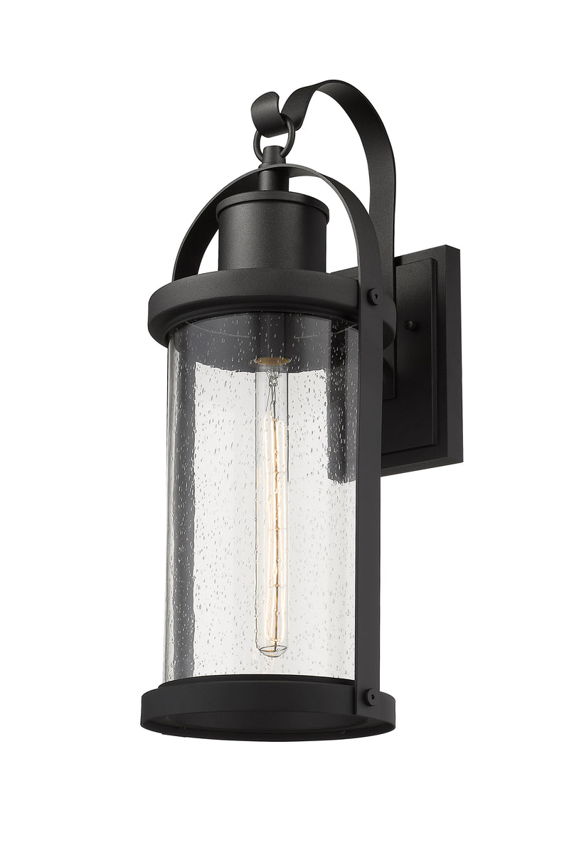 Roundhouse 1 Light 9.25" Outdoor Wall Light in Black