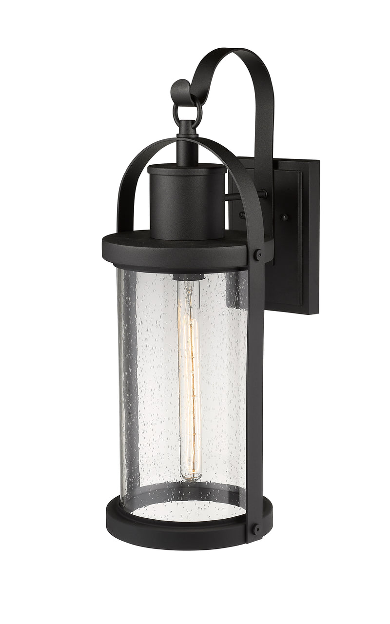 Roundhouse 1 Light 9.25" Outdoor Wall Light in Black