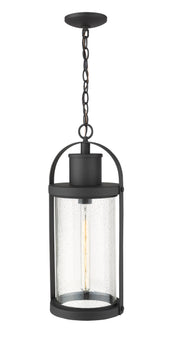 Roundhouse 1 Light 9.25" Outdoor Chain Mount Ceiling Fixture in Black