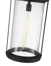 Roundhouse 1 Light 12" Outdoor Chain Mount Ceiling Fixture in Black