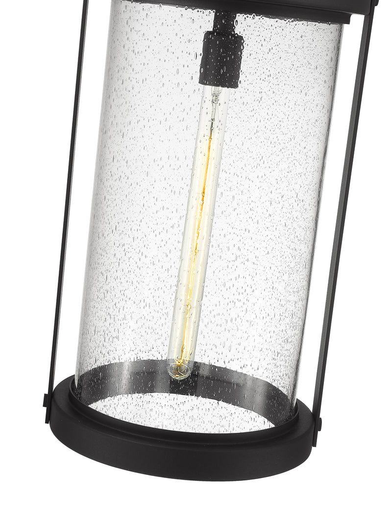 Roundhouse 1 Light 12" Outdoor Chain Mount Ceiling Fixture in Black