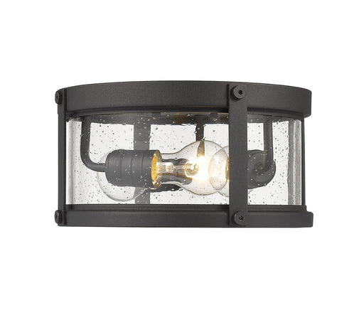 Roundhouse 3 Light 12" Outdoor Flush Mount in Black