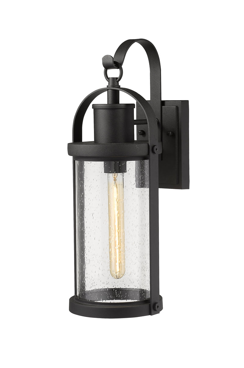 Roundhouse 1 Light 7.5" Outdoor Wall Light in Black