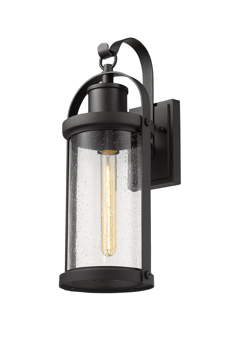 Roundhouse 1 Light 7.5" Outdoor Wall Light in Black