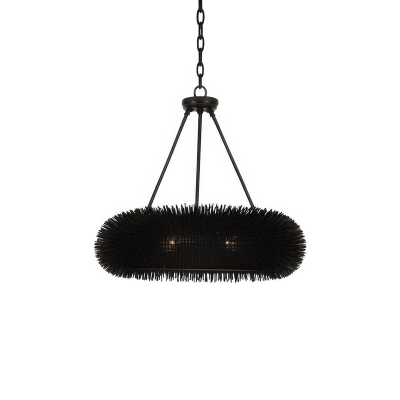 Urchin 6-Light 24" x 6.5" Pendant in Black