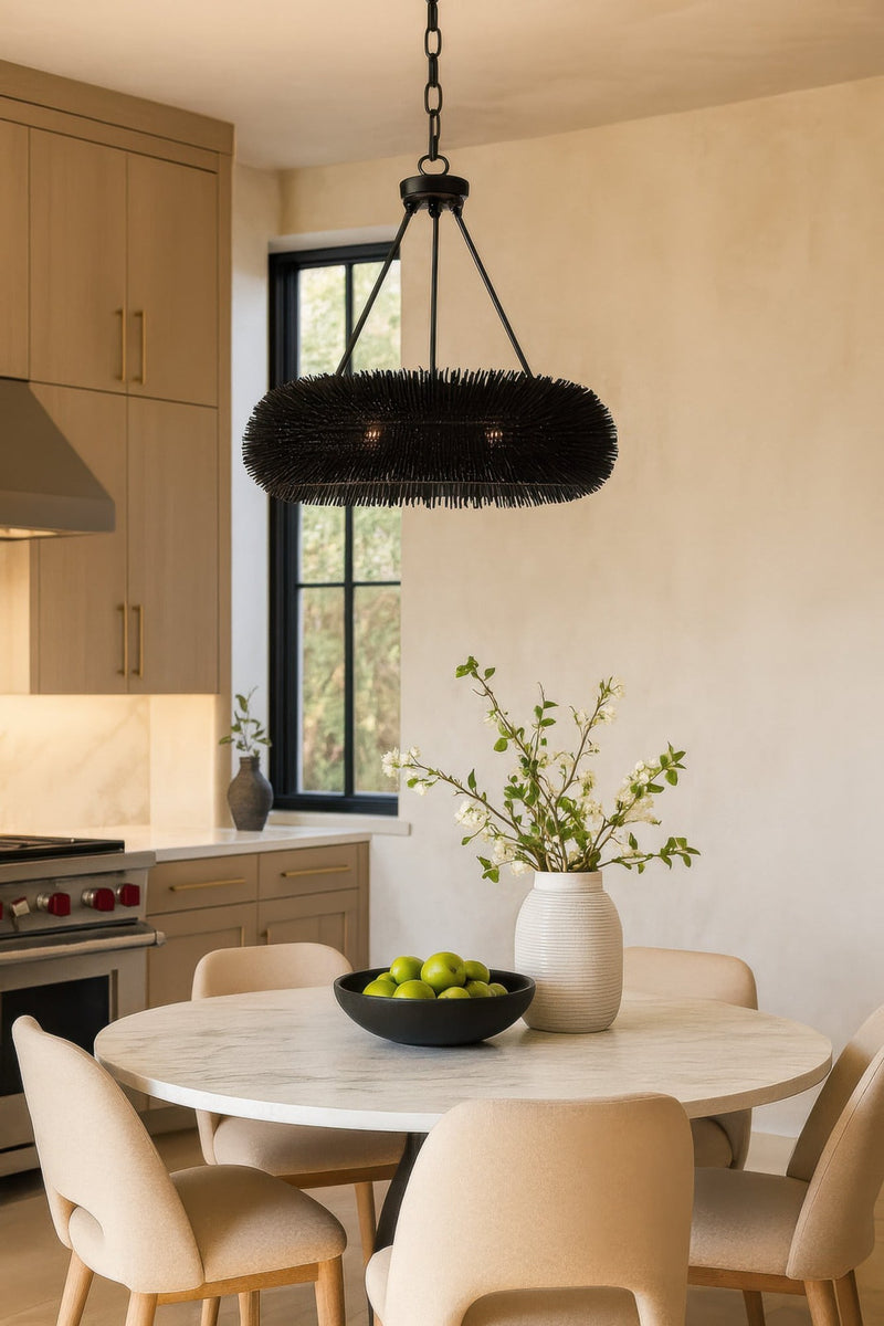 Urchin 6-Light 24" x 6.5" Pendant in Black