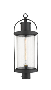 Roundhouse 1 Light 9.25" Outdoor Post Mount Fixture in Black, Post Top Only