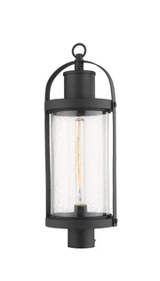 Roundhouse 1 Light 9.25" Outdoor Post Mount Fixture in Black, Post Top Only