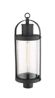 Roundhouse 1 Light 9.25" Outdoor Post Mount Fixture in Black, Post Top Only