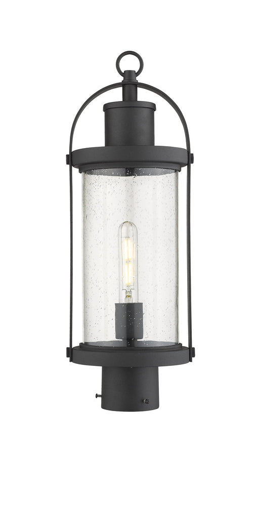 Roundhouse 1 Light 7.5" Outdoor Post Mount Fixture in Black, Post Top Only